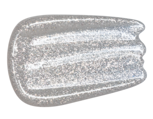 Sparkling glitter gel smear isolated on transparent background