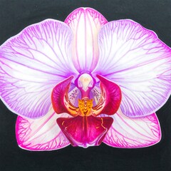 Detailed orchid illustration