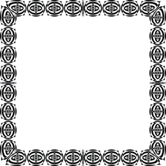 Floral pattern border black decorative ornament art