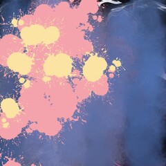 digital abstract painting design that is formed from the synergy and harmony of beautiful colors with unique shapes