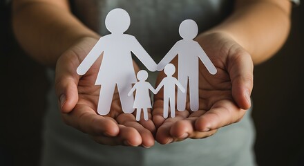 White Paper Family in Gentle Hands Offering Support and Security