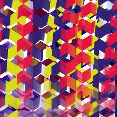 digital abstract painting design that is formed from the synergy and harmony of beautiful colors with unique shapes