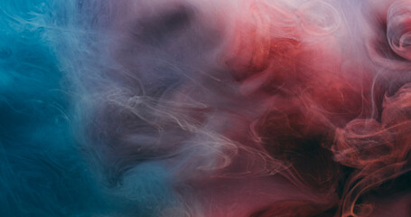 Cloud haze. Wave art. Defocused orange blue pink colorful glitter ink texture shiny liquid floating on abstract creative background.