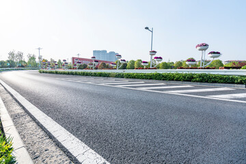 Empty urban road background