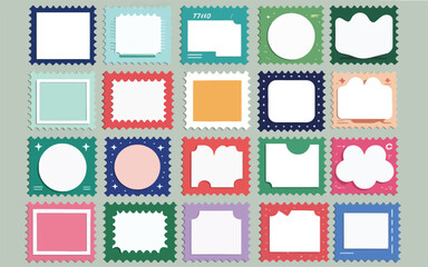 Variety of Decorative and Blank Postage Stamps blank stamp