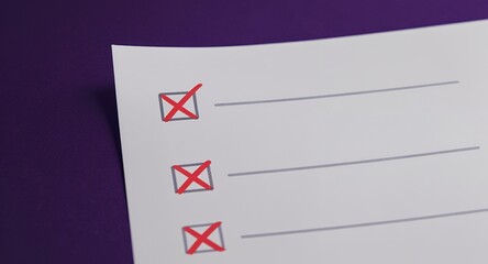 Checklist Rejected Incomplete Tasks, Cancelled Items, Failed Processes