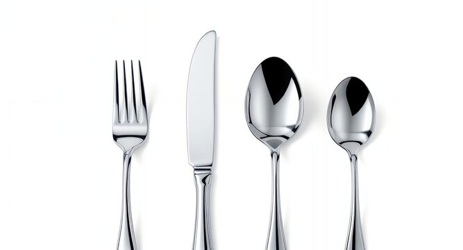 Elegant Stainless Steel Cutlery Set Fork, Knife, Spoons - Modern Tableware