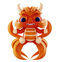 3D Render Playful 3D character demon crab with horns and large blue eyes, suitable for game mascots, branding, or digital marketing.