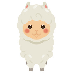 正面から見たアルパカのイラスト