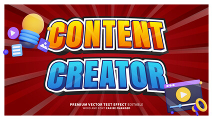 Content creator text effect template