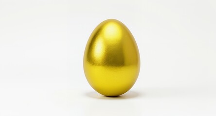 Golden Egg on White Background Luxury, Wealth, and Prosperity