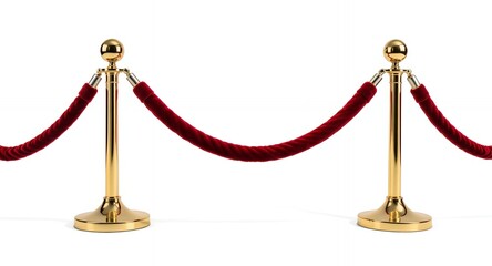 Luxury Gold Stanchions with Red Velvet Rope Premium Crowd Control Event Decor
