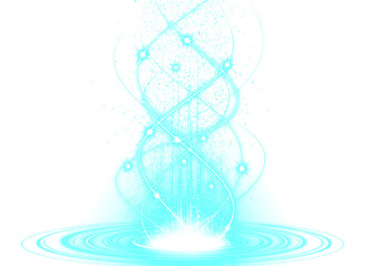 Enchanting Light Energy Portal with Swirling Streaks and Glowing Particles	Isolated on a transparent background