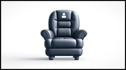 Armchair with icon in white studio.
