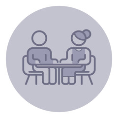 Couple sitting at table, deep in conversation, focus on each other, showcasing connection. Discussions and sharing thoughts concept