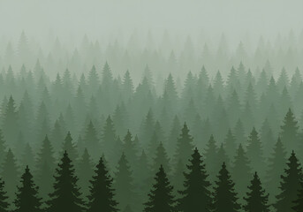 Misty forest illustration background