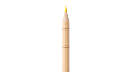Yellow pencil with wooden barrel isolated on a transparent background