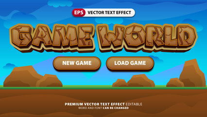 Game world background with text effect