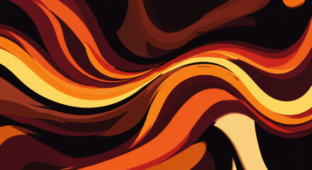 Earthy color waves background, abstract texture motion, dynamic, flowing lines in brown, orange, and black, vibrant art.