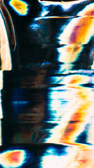 Colorful interference. Wave distortion. Glitch art flare fantasy light leak. Futuristic abstract...