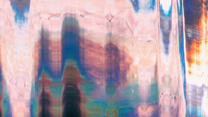 Glitch background. Wave distortion screen. Fragmented light lens abstract black texture. Duplicated...