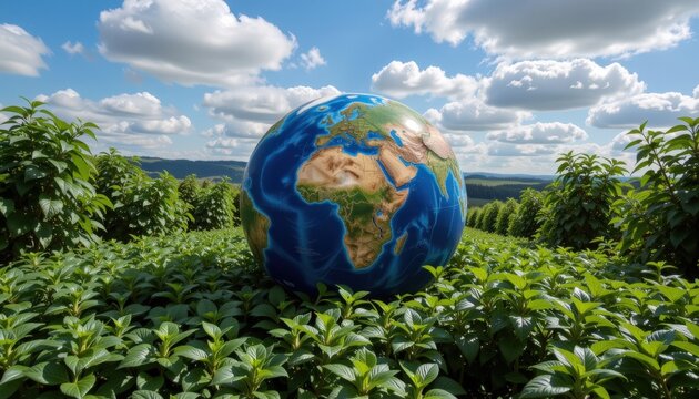 Miniature Earth Lush Natural Landscape Sunny Day