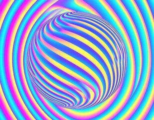 Abstract colorful sphere in swirling patterns