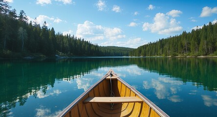 Canoeing on a Serene Lake Explore Natures Beauty