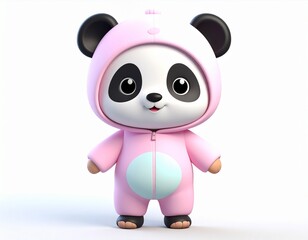 Naklejka premium 3D super cute panda