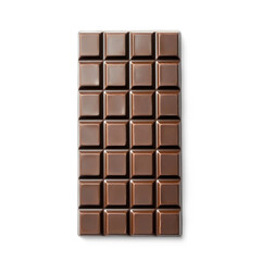 Obraz premium A single chocolate bar with a grid of squares on a white background.
