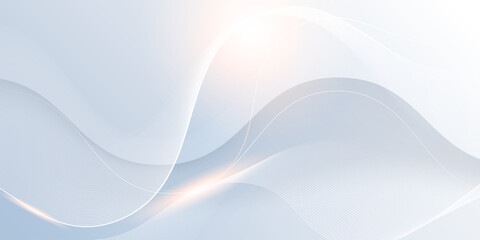 Fototapeta premium Abstract background grey white waves, modern design with light line silhouettes