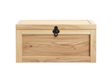 Wooden storage chest box trunk container furniture antique style rustic home decor detailed design isolated on transparent background