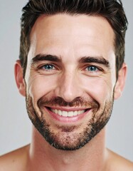 Fototapeta premium Close-up portrait of a smiling man (1)