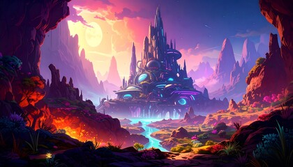 Fantasy city landscape