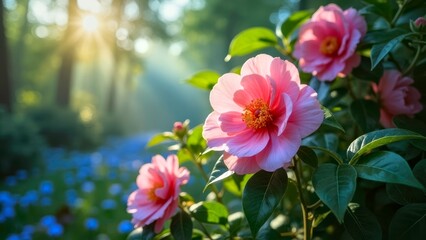 The Beautiful Natural Landscape of Pink Flowers