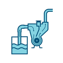 how a water pump works vector illustration element design
