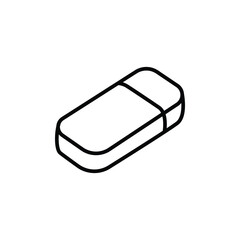 Illustration of a simple white eraser on a clean white background perfect for education or office supply themes minimalist style