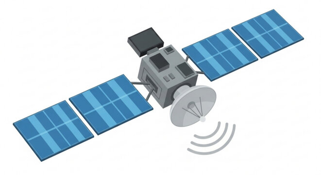 Advanced orbital satellite for global communication and data transmission, illustrating modern space technology and connectivity solutions crucial for global progress.