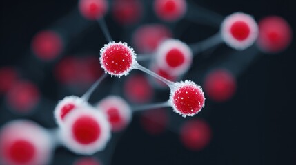 Molecular bonds, microscopic view, the image is of a intricate network of connected molecules, illuminated with a vibrant glow of light, suggestive of cutting-edge research and scientific exploration.