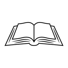 Open Book Outline Icon for Education and Learning Resources Vector Illustration Design Template for Library or School Projects