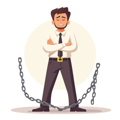 Business Restriction Bound Man Vectors Illustrations - restriction