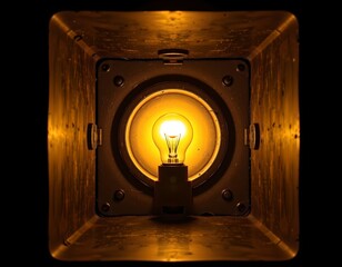 Illuminated Bulb Dark Brown Enclosure