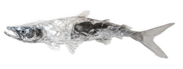 Transparent fish isolated on transparent background