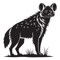 black hyena racing Silhouette Vector, High Quality Illustration on White Background