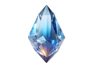 A stunning blue diamond, isolated on transparent background, showcasing its brilliant facets and symbolizing luxury, elegance, and timeless beauty