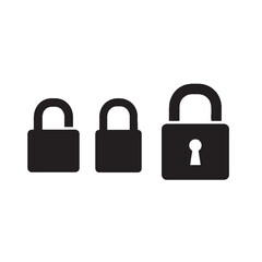 Closed Lock Silhouette Vector for Security, Privacy, and Protection Concepts
