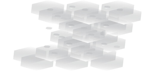 Minimalist White and Grey Abstract Hexagonal Vector Background Featuring Modern Rectangle Pattern Texture and Futuristic Geometric Shapes for Creative Banner, Poster, Website Layout, and Trendy Digita