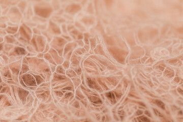 Detailed Warm Blush Pink Soft Yarn Fabric Background 