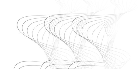 Futuristic 3D render of flowing black lines twisting and weaving over a clean white background, creating a dynamic abstract composition that conveys modern technology, digital innovation, and minimali