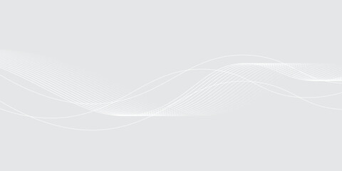 White abstract background with flowing particles. White and gray Digital futuristic technology concept background.